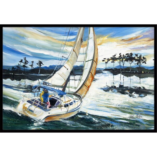 Carolines Treasures Sailboats On Lake Martin Indoor and Outdoor Mat- 24 x 36 in. JMK1055JMAT - main